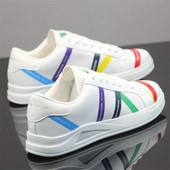 Eko bőrből készült alkalmi férfi tornacipő lapos talppal