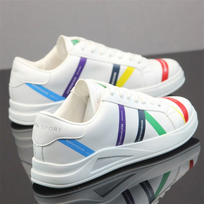 Eko bőrből készült alkalmi férfi tornacipő lapos talppal