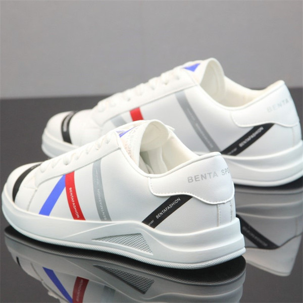 Eko bőrből készült alkalmi férfi tornacipő lapos talppal