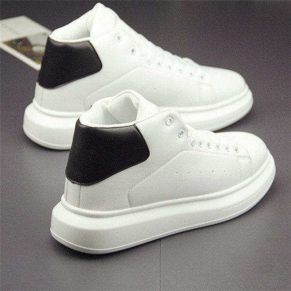 Eko bőrből készült férfi hétköznapi tornacipő vastag talppal