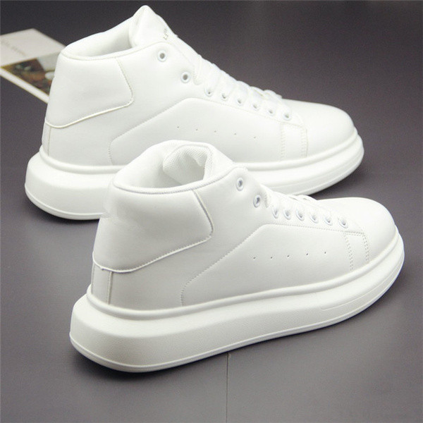 Eko bőrből készült férfi hétköznapi tornacipő vastag talppal