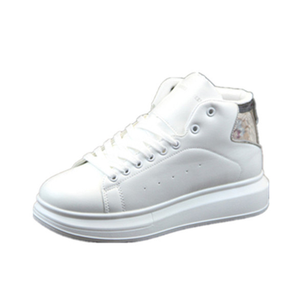 Eko bőrből készült férfi hétköznapi tornacipő vastag talppal