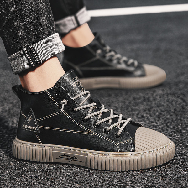 Öko-nahast meeste kõrged tossud paeltega