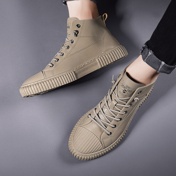 Öko-nahast meeste kõrged tossud paeltega