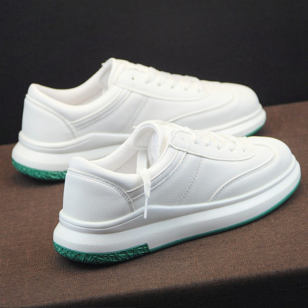 Eko bőrből készült sima férfi tornacipő modell