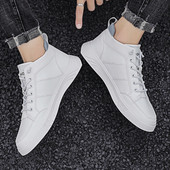 Eko-nahast valmistatud vabaaja valged meeste tossud