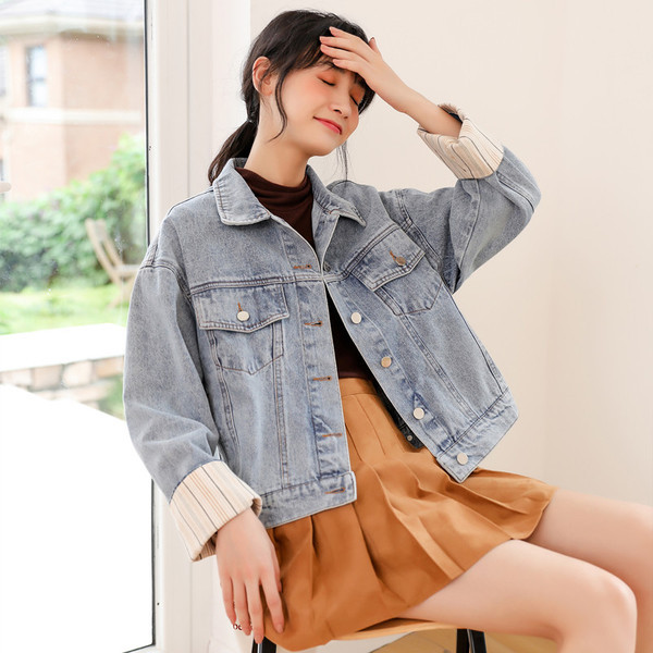 Női alkalmi farmerdzseki sima modell