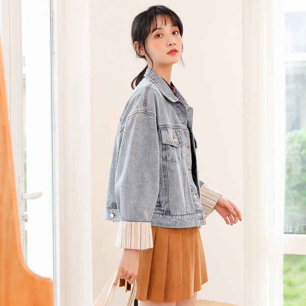 Női alkalmi farmerdzseki sima modell