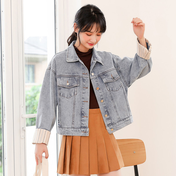 Női alkalmi farmerdzseki sima modell