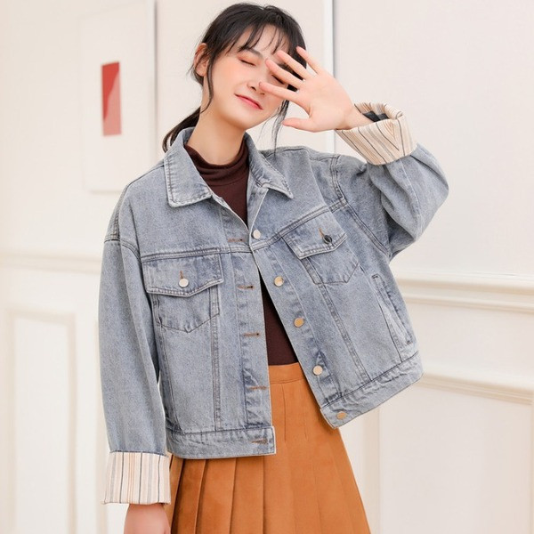 Női alkalmi farmerdzseki sima modell