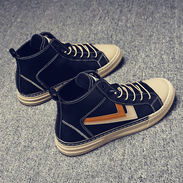 Öko bőrből készült férfi alkalmi tornacipő fűzős