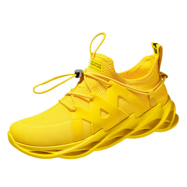 Férfi sportcipő textilből, magas talppal