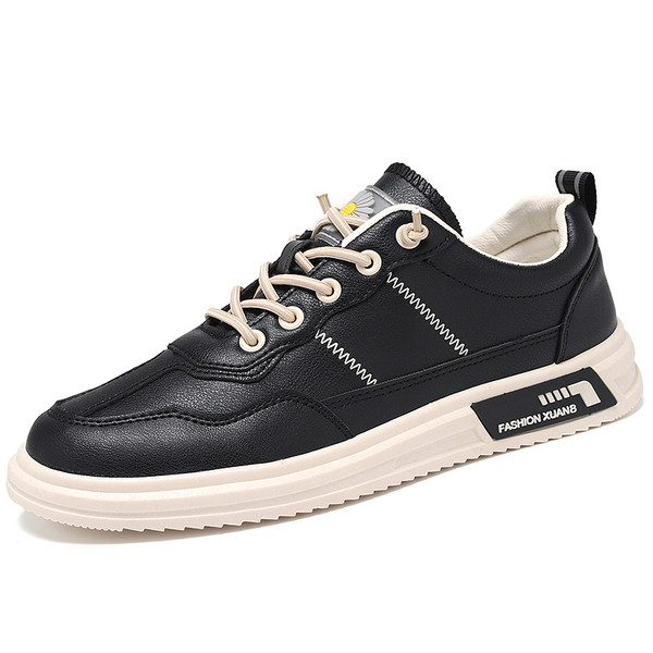 Modern, fűzős férfi bőr tornacipő