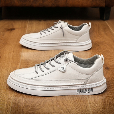 Eko bőrből készült stílusos férfi tornacipő lapos talppal és fűzővel