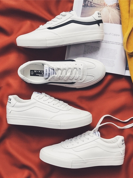 Férfi bőr tornacipő fűzővel és lapos talppal