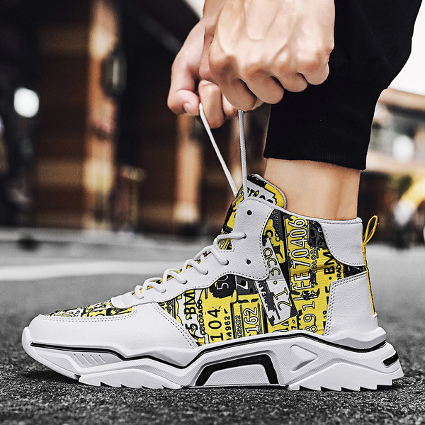 UUS mudel sügiseks sobivate paelte ja värvilise mustriga meeste kõrged tossud