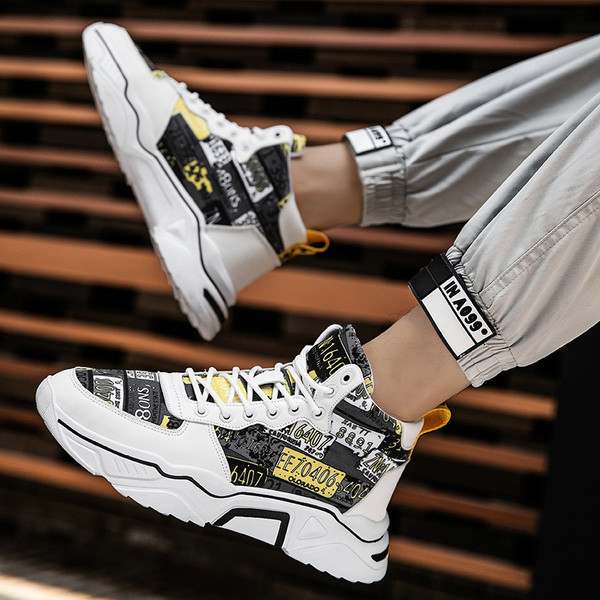 UUS mudel sügiseks sobivate paelte ja värvilise mustriga meeste kõrged tossud