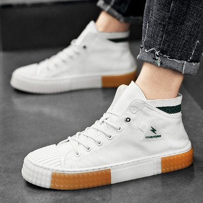 Férfi magas szárú textil tornacipő színes talppal