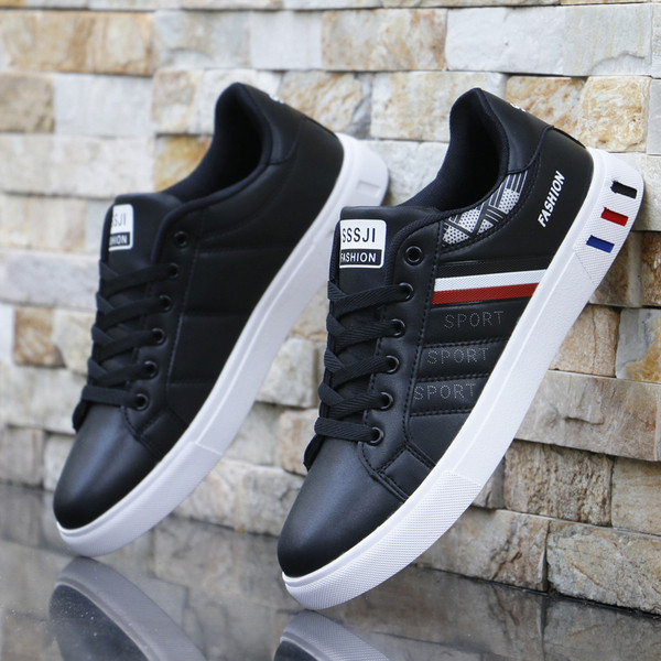 Férfi sportmaratonok fehér és fekete műbőrből