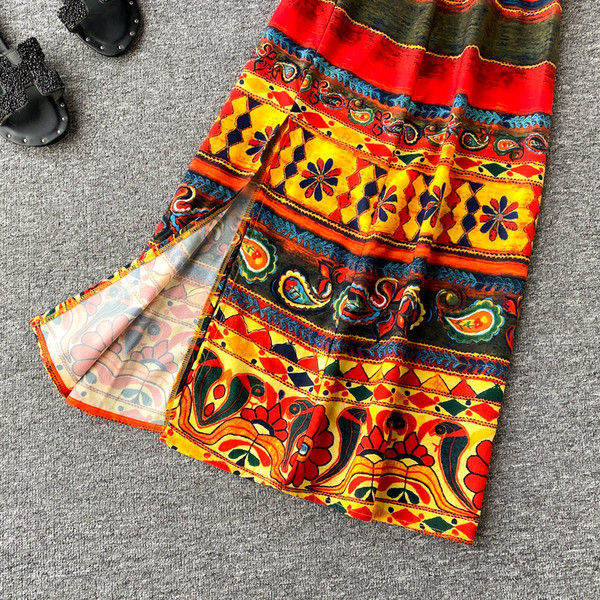 Aktuális női hosszú szoknya és felső szett