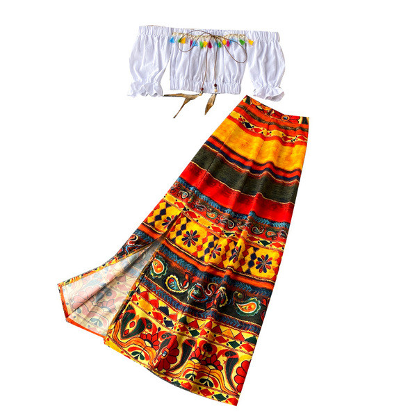 Aktuális női hosszú szoknya és felső szett