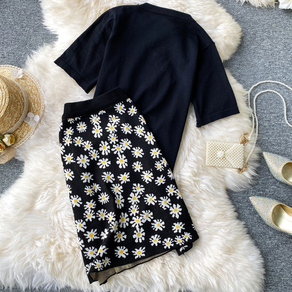 Női alkalmi szoknya és blúz szett