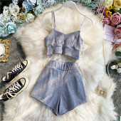 Naiste ajakohane lühikeste ja rinnakate komplekt