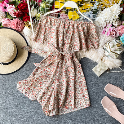 Lillemustriga naiste vabaaja kombinesoon