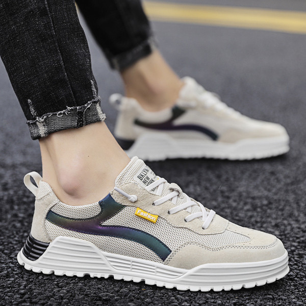 Légáteresztő férfi tornacipő lapos talppal, kétféle kivitelben