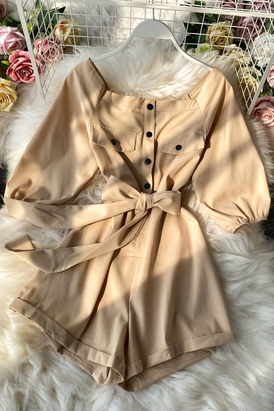 Naiste moodne lühike 3/4 varrukatega kombinesoon