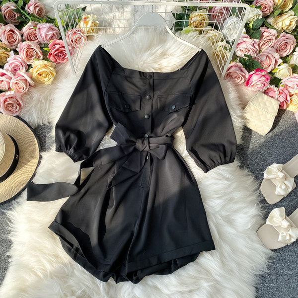 Naiste moodne lühike 3/4 varrukatega kombinesoon