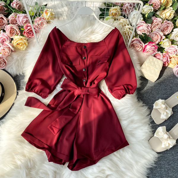 Naiste moodne lühike 3/4 varrukatega kombinesoon