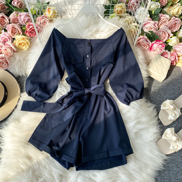 Naiste moodne lühike 3/4 varrukatega kombinesoon