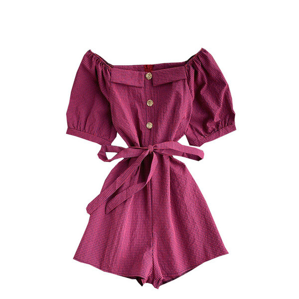 Női modern rövid jumpsuit gombokkal