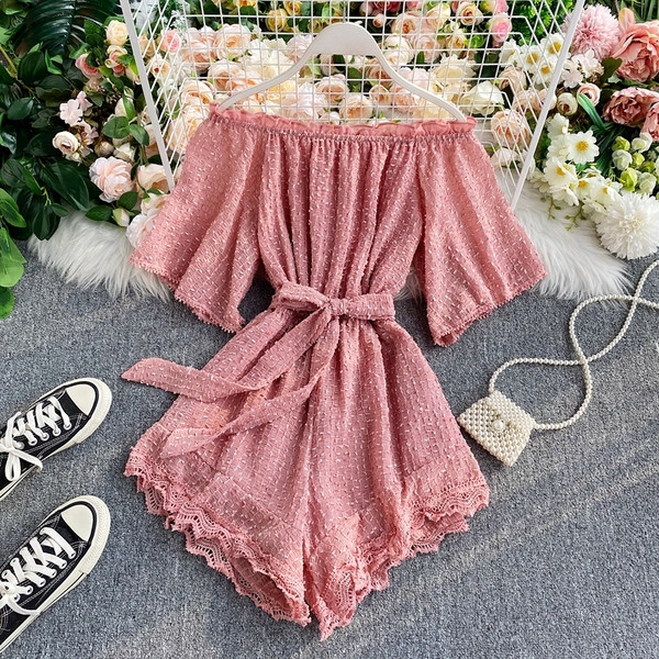 Stiilne naiste lühike pitsiga kombinesoon