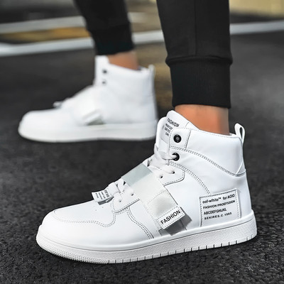 Kéttónusú férfi bőr tornacipő