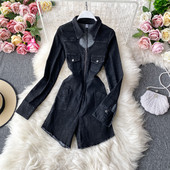 Γυναικεία ολόσωμη φόρμα τζιν με φερμουάρ