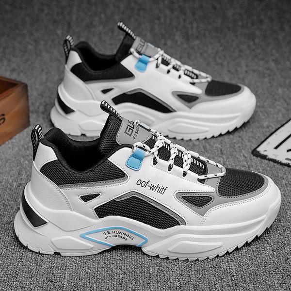 Férfi tornacipő magas talppal és fűzővel