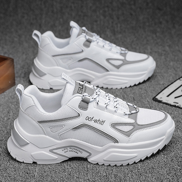 Férfi tornacipő magas talppal és fűzővel