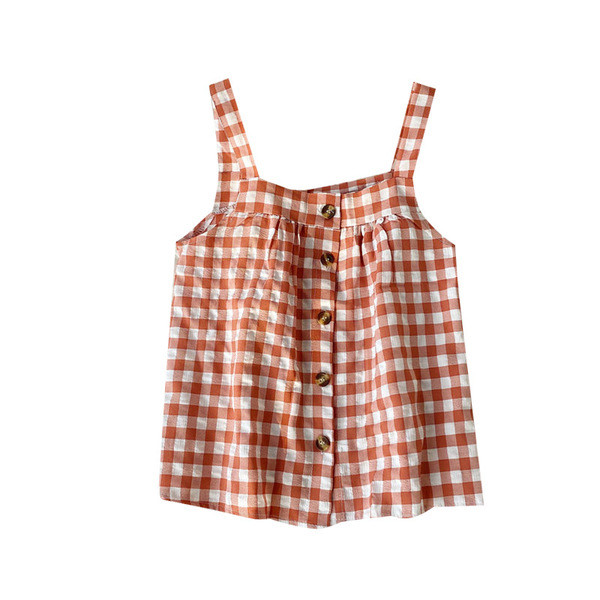 Γυναικείο καρό αμάνικο με κουμπιά