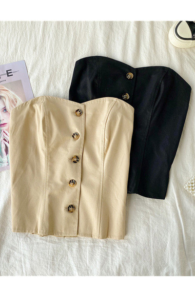 Modern női rövid mellszoba gombokkal