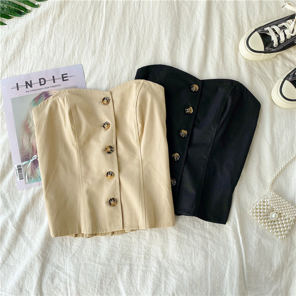 Modern női rövid mellszoba gombokkal