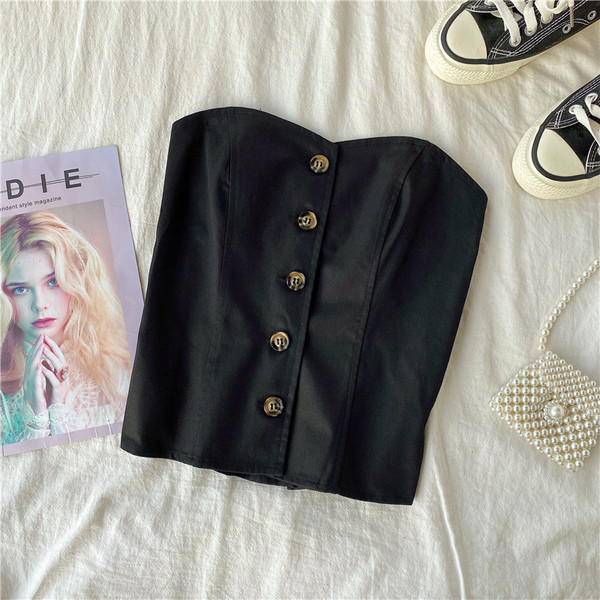 Modern női rövid mellszoba gombokkal