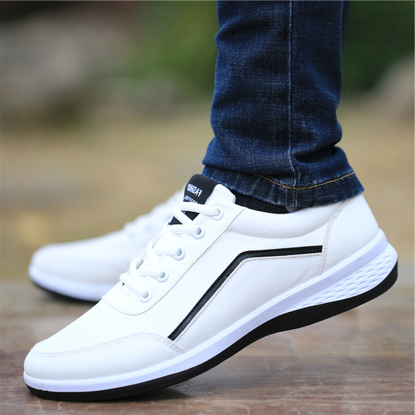 Muške casual tenisice od umjetne kože s vezicama