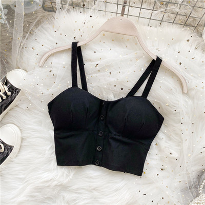 Modern női melltartó vékony pántokkal és gombokkal