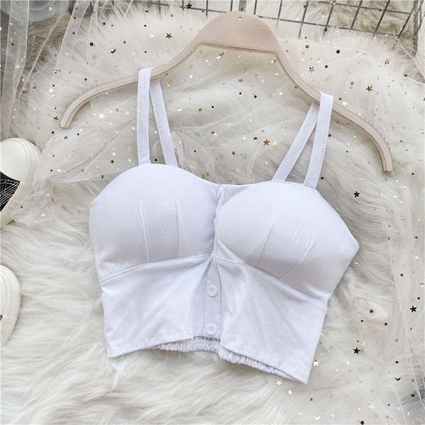 Modern női melltartó vékony pántokkal és gombokkal