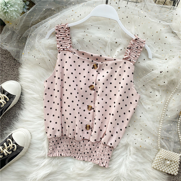 Laiade rihmade ja nööpidega igapäevane naiste topp