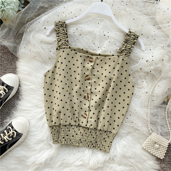 Laiade rihmade ja nööpidega igapäevane naiste topp