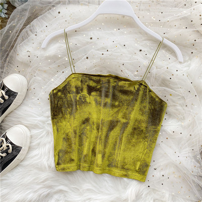 Naiste aktuaalne lühike õhukeste rihmadega topp tavaline mudel