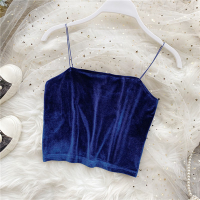 Naiste aktuaalne lühike õhukeste rihmadega topp tavaline mudel